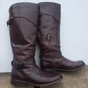 Frye Phillip Riding Burgundy-Brown Leather Knee High Riding Boots 8B